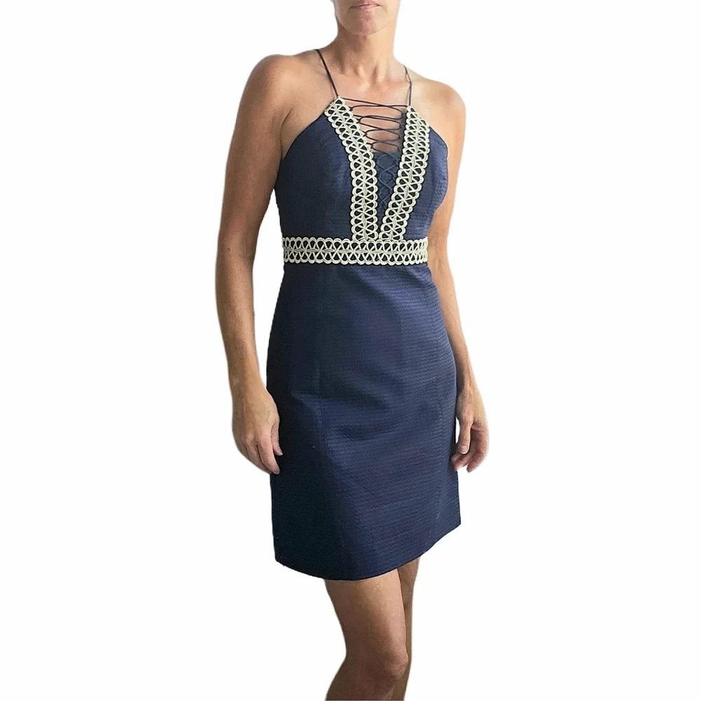 LILLY PULITZER Trista Shift Dress in True Navy - Picture 5 of 13